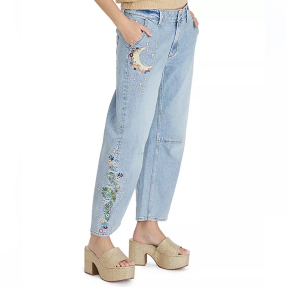 NWOT Driftwood Barbara x Hallucination High Rise Cropped Wide Leg Jeans, 27 - Picture 2 of 13